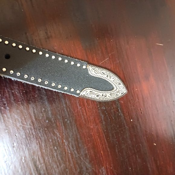 Studded Bejeweled Western Uraban Outfitters Leather strap belt unisex  33.5" - Picture 5 of 10